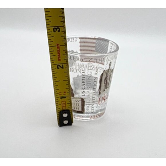 Washington D C Souvenir Shot Glass American Flag Iconic City Landmarks Design - Picture 6 of 9